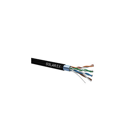 Instalační kabel Solarix CAT5E FTP PE Fca venkovní 305m/box-černý
