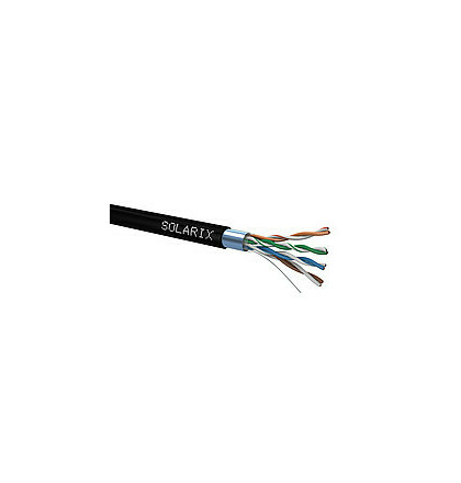 Instalační kabel Solarix CAT5E FTP PE Fca venkovní 100m/box-černý